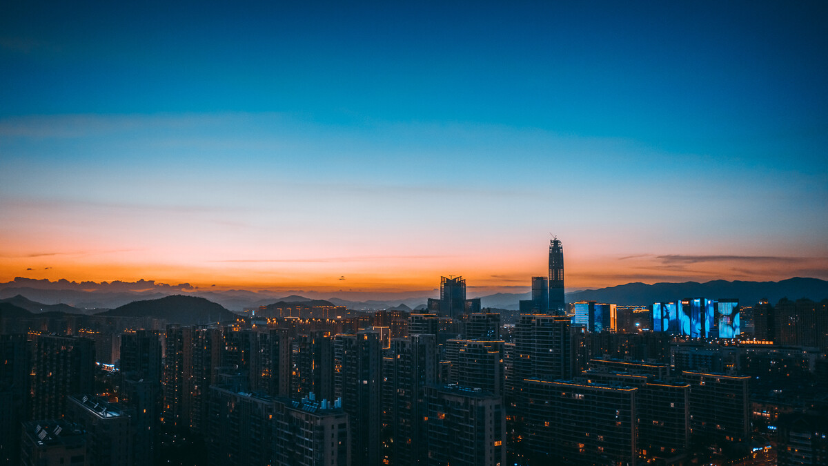 臺州城市夜景風(fēng)光全景